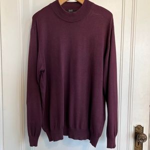 Men's RAFFI LINEA UOMO Burgundy Mock Turtleneck Sweater Size XL